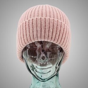 Hat Attack Hat Beanie Pink Park Ribbed Knit Cuff Balletcore Cottagecore Outdoor